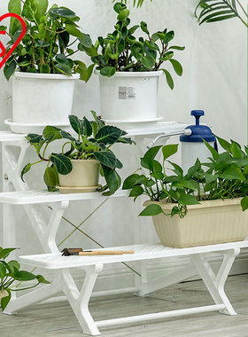 爱丽思树脂花架种菜陶瓷花盆塑料架子阳台露台户外多层花架ws900