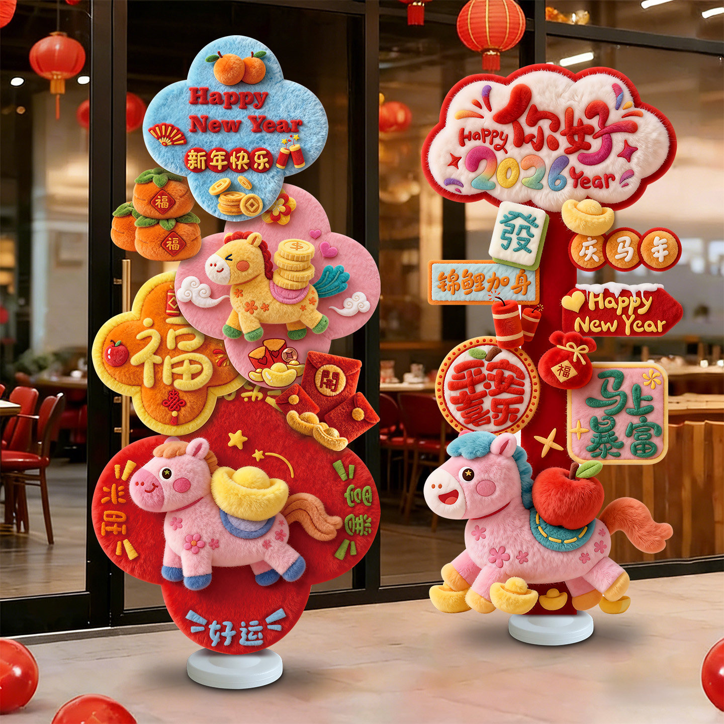 新年装饰氛围布置2026马年春节商场拍照打卡气球立柱过年用品大全,节庆用品/礼品,节日装扮用品,淘宝优惠券,粉丝福利购,淘宝优惠卷