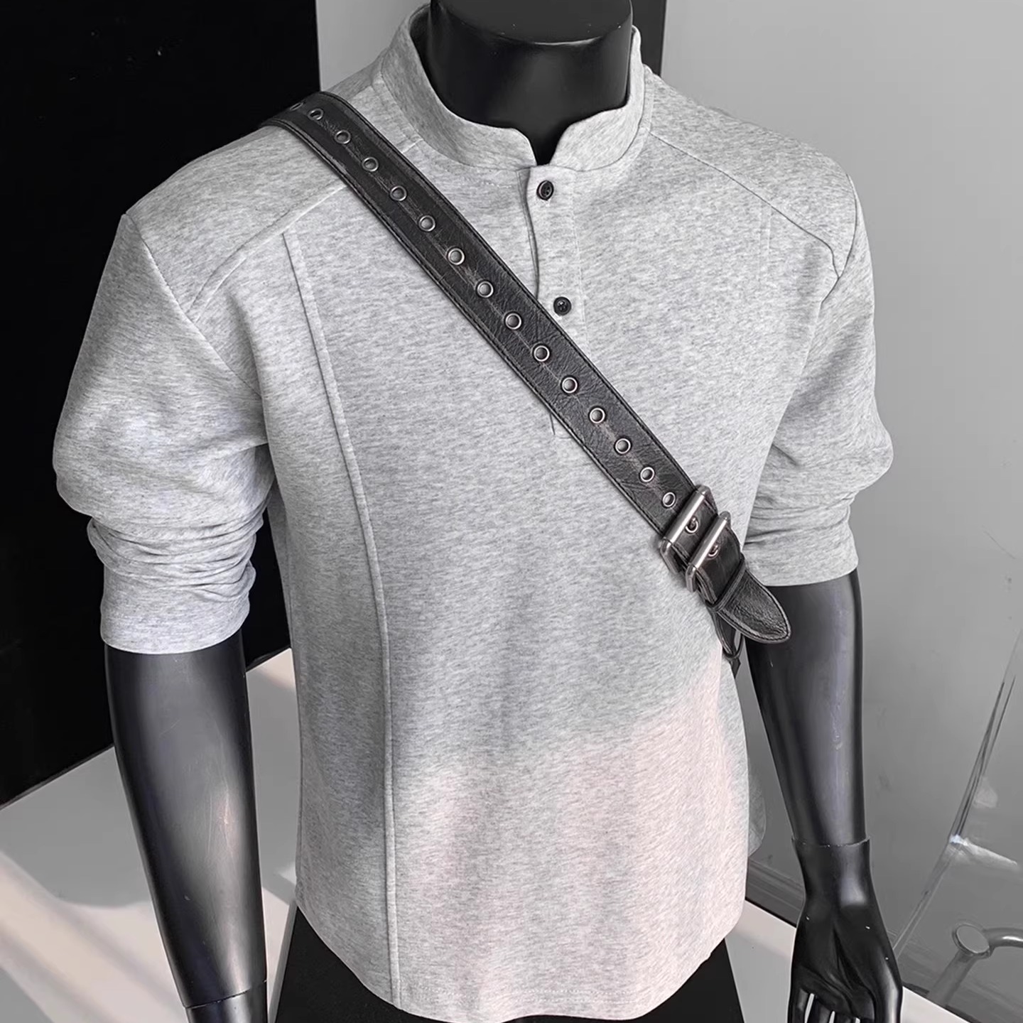 POLO衫长袖T恤男秋冬季重磅内搭