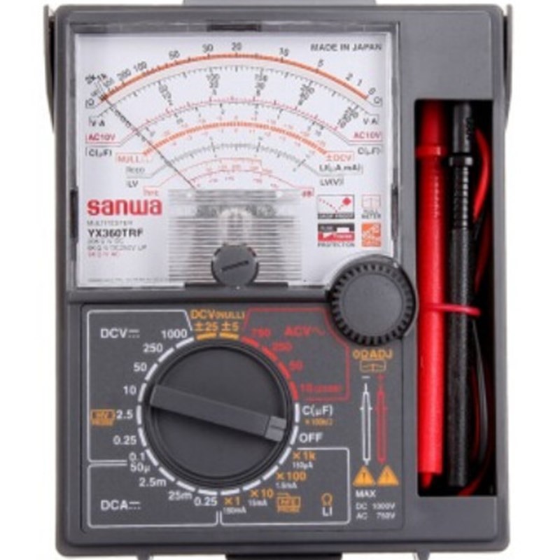 三和YX360TRF模拟万用表指针式多用表防摔万能表镀金表笔标配