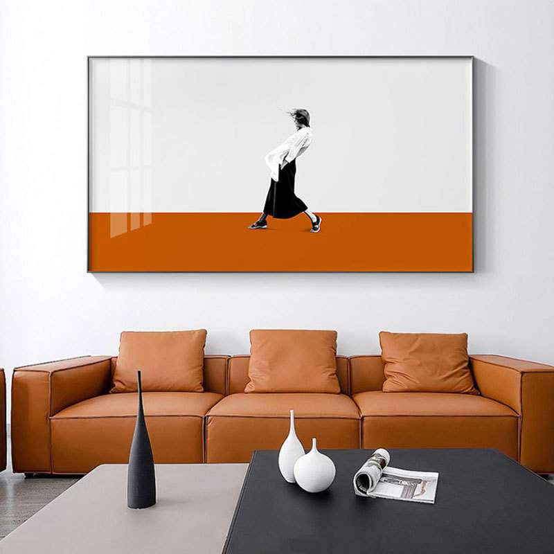 后现代轻奢时尚人物装饰画酒店民宿横版玄关画客厅沙发后墙上挂画图片