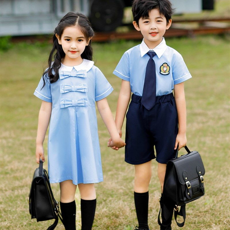 幼儿园园服夏装英伦风衬衫夏季大班班服毕业拍照服小学生校服套装