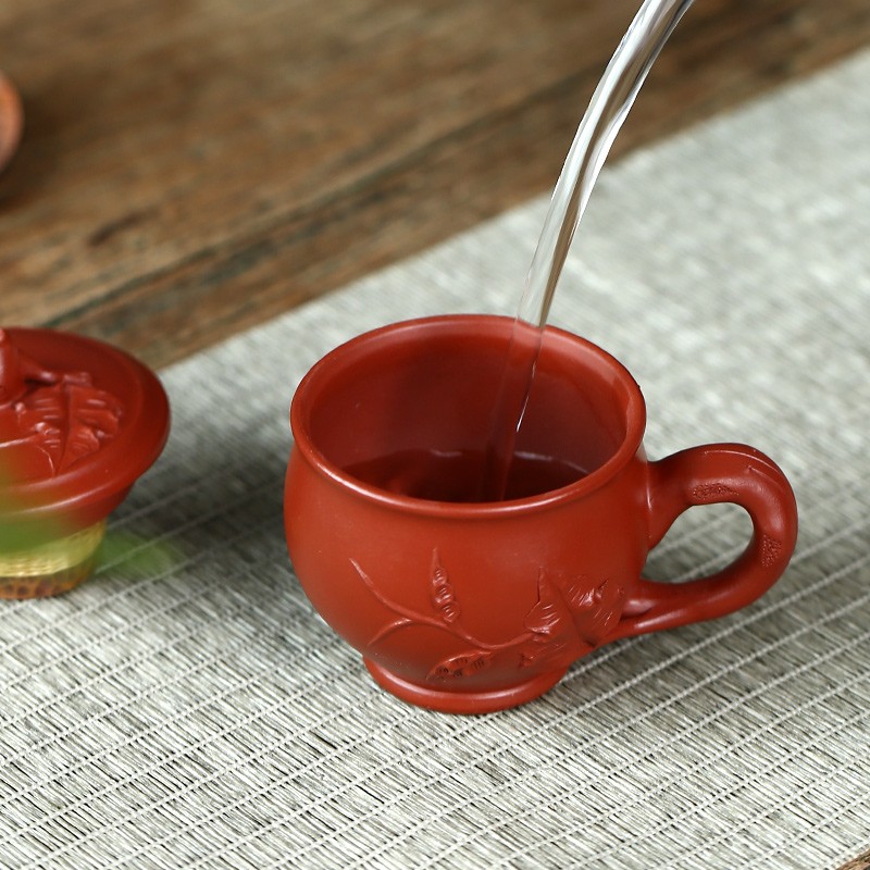 小号宜兴纯全手工紫砂杯泡茶带盖杯子男女士非陶瓷茶具小茶杯杯子