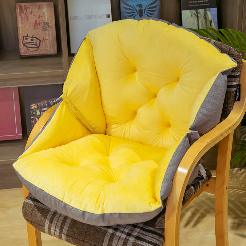 连体坐垫椅垫靠垫一体办公u室护腰靠背板凳电脑椅藤椅学生屁股垫