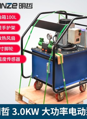 明哲 脚踏式超高压电动泵浦 自动回位液压泵站电动油泵低噪3000W
