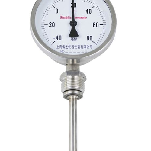 WSS411w指针机械插入式304不锈钢径向双金属温度计管道温度工业表