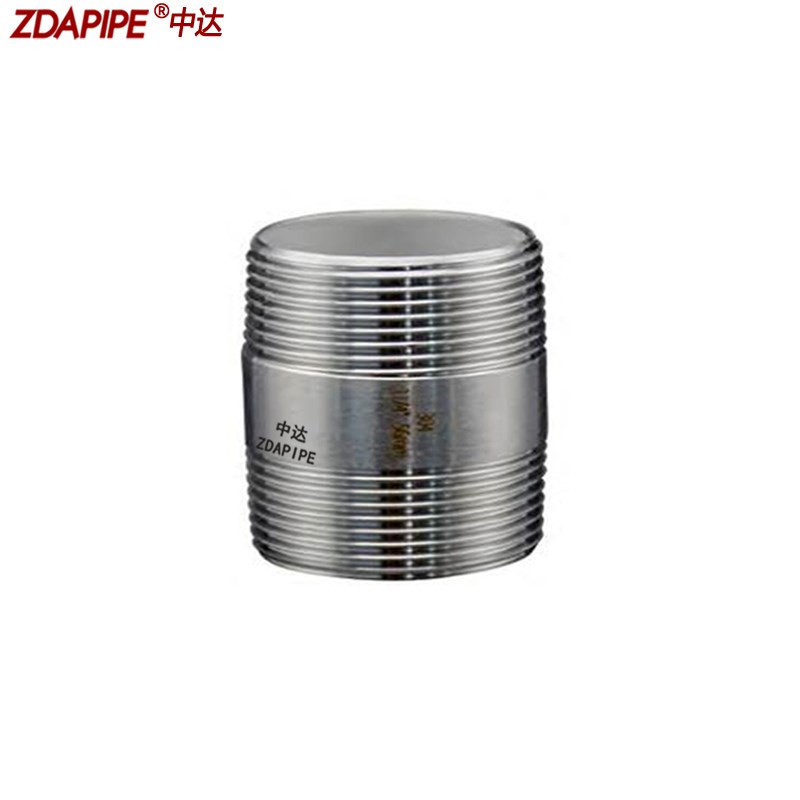 304不锈钢接头双头丝管子抛光外丝水管螺纹4分6分1寸薄壁管件内接