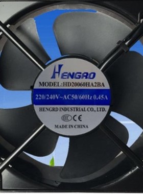 全新HENGRO风机HD20060/22060HA2BA机柜220V 0.45A散热风扇