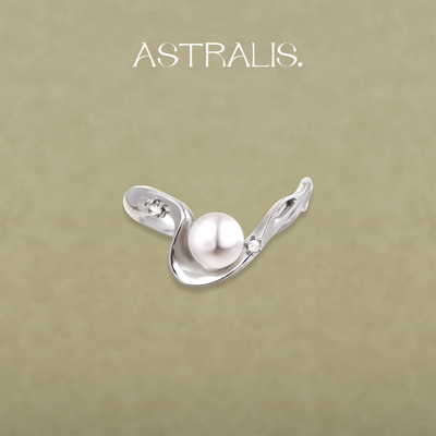 ASTRALIS珍珠戒指女复古纯银开口