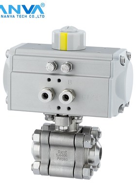 NANVA 气动高压焊接球阀Q661F PN130 SS304不锈钢高中压切断阀