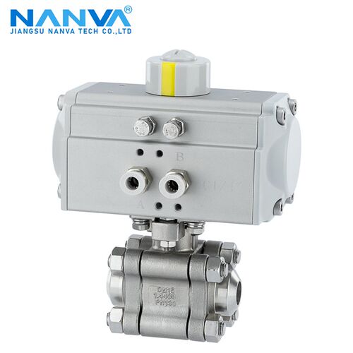 NANVA 气动高压焊接球阀Q661F PN130 SS304不锈钢高中压切断阀