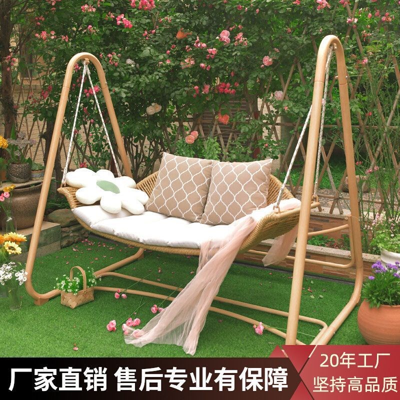 秋千吊椅阳台家用单人室内秋千摇篮椅别墅编织吊篮摇椅户外秋千椅