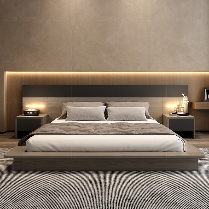 实木多层板日式踏踏米落地矮床双人1.8米主卧床小户型储物地台床