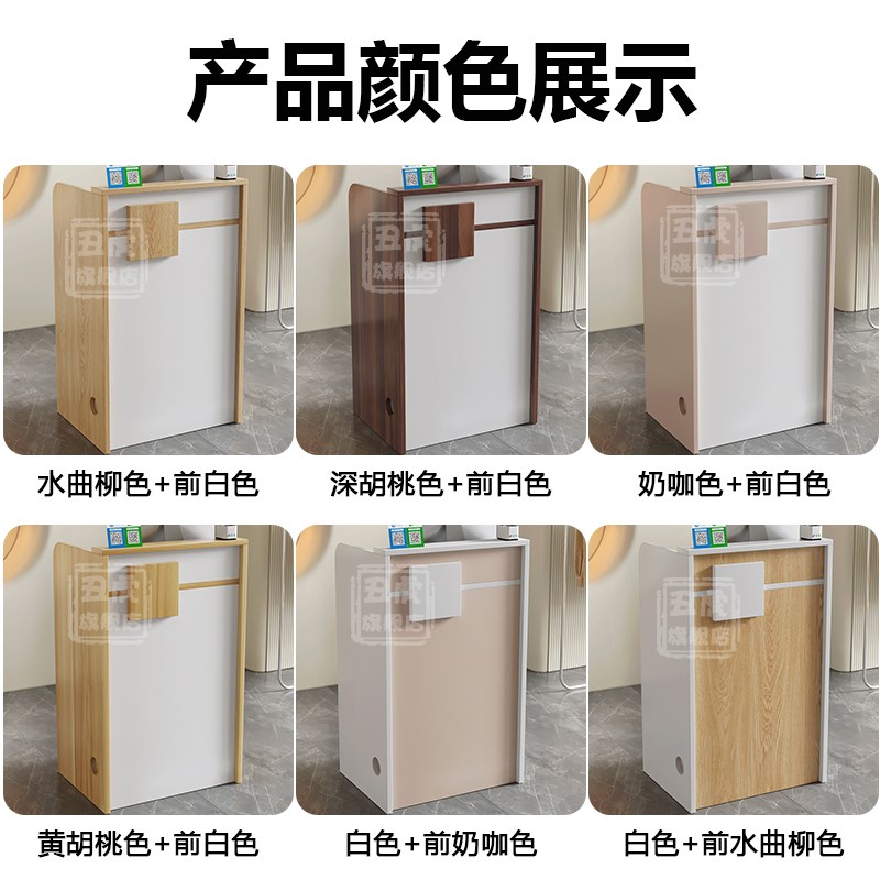 餐饮店收银台实木柜台简约现代前台接待台小型店铺简易收银柜吧台图片
