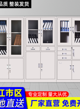 湛江钢制办公室文件柜铁皮财务凭证柜档案资料柜带锁抽屉储物柜子