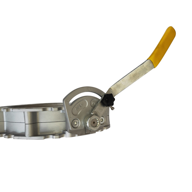 手动粉尘粉体蝶阀聚氨酯单双法兰系列水泥搅拌站涡轮手柄放DN100