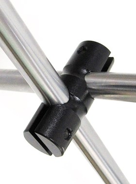 铝合金黑色C-ALKD圆形支柱固定夹光轴连接件五金锁件十字转向件