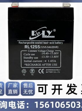 RELY蓄电池 RL1255 12V5.5AH/20HR 音响 放歌音箱 广场舞放歌电池