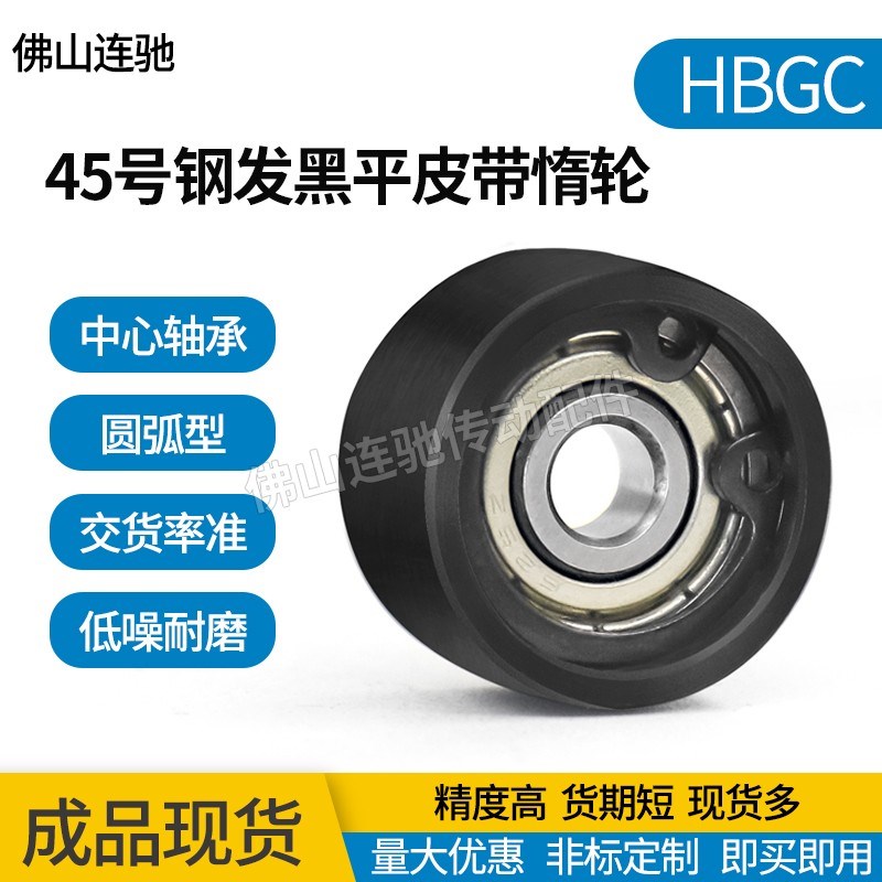 45号钢发黑平皮带用惰轮中心轴承 HBGC ENG21 光轮 宽度(T)11~32