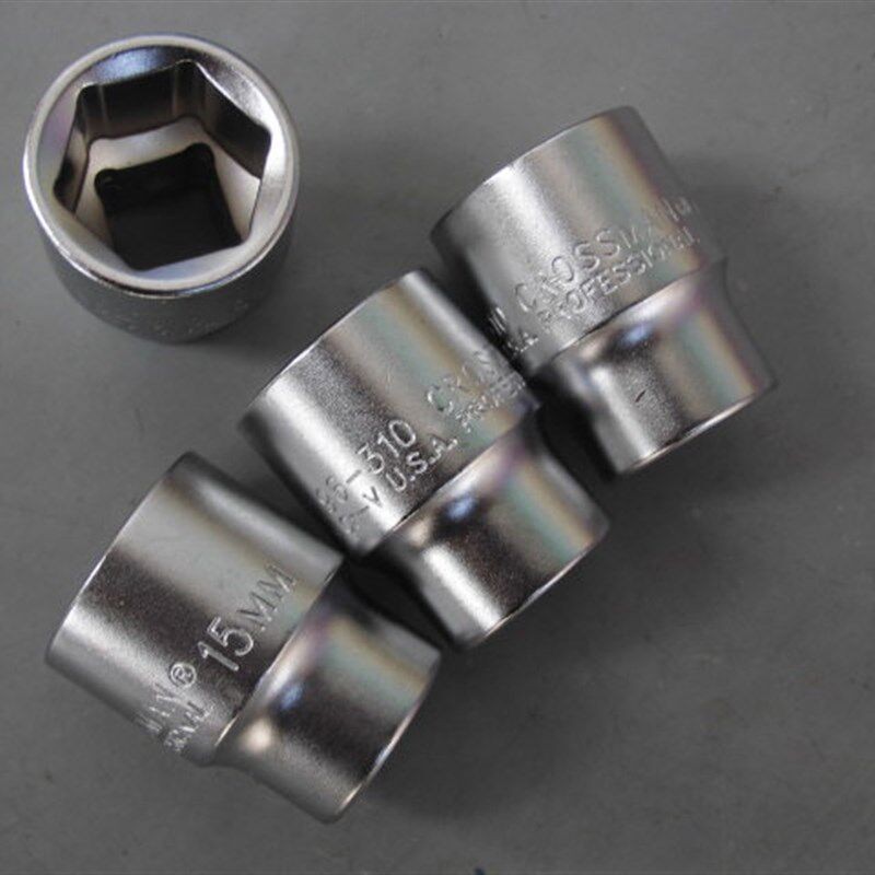 原装进口美国十字牌3/8中飞短套筒10mm6角套筒头铬钒钢套筒扳手