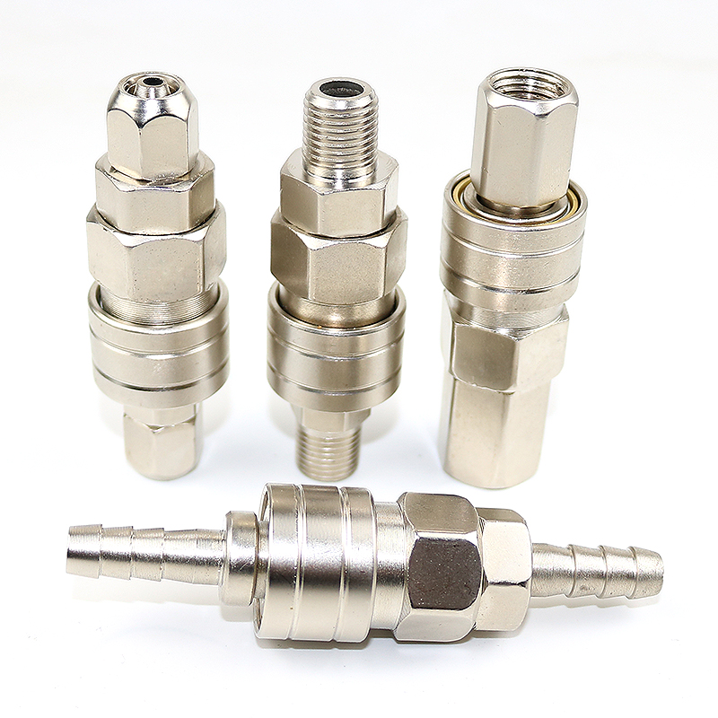 C式气管快速接头气动配件自锁快插插管式PU气泵软管空压机公母头