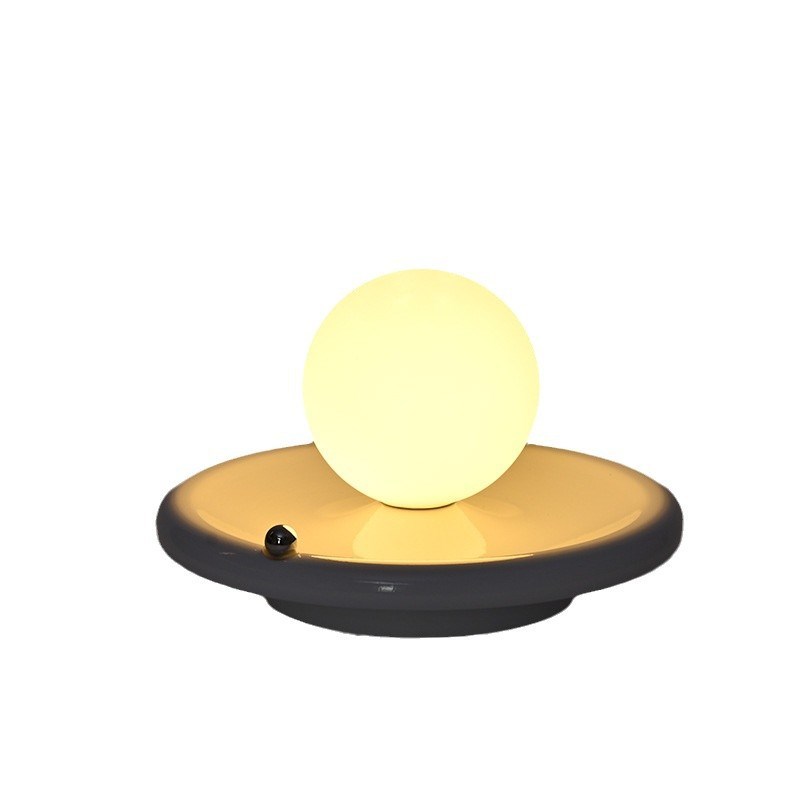 珠落玉盘创意氛围女生小夜灯 轻奢高级感主卧奶油U风玻璃装饰台灯