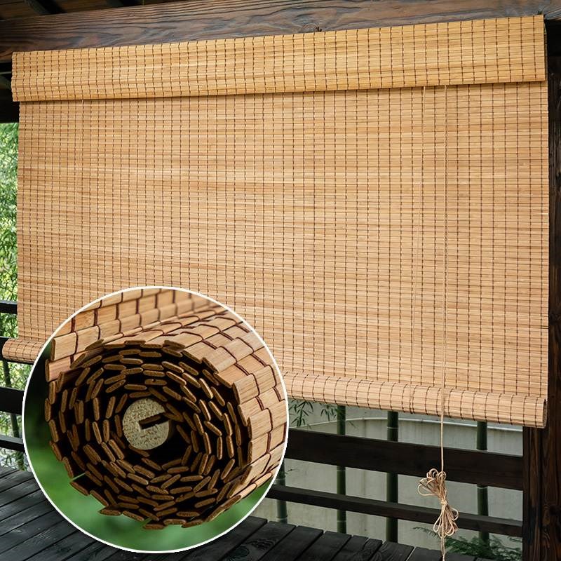 竹子窗帘遮光竹编悬挂式屏风挂帘阳台凉亭遮阳帘中式竹帘隔断