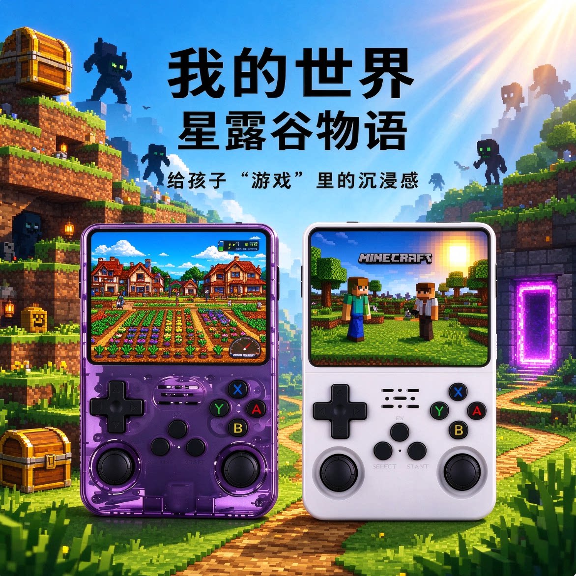 2026新款R36S掌机高清经典掌上游戏机复古便携摇杆童年怀旧FC街机GBA支持手柄我的世界PSP游戏儿童生日礼物