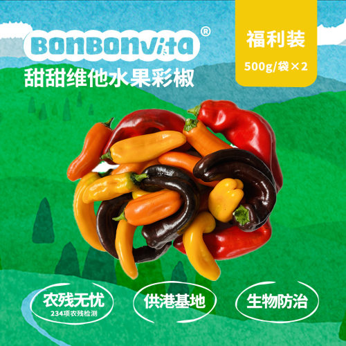 BonBonVita【安心丑丑椒】脆甜多汁水果彩椒【微瑕】1000g/箱