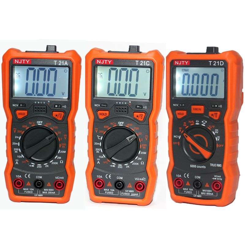 南京天宇T21D自动量程T21E智能袖珍便携式数字万用表背光灯万能表