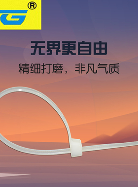 A5X400mm台广自锁式塑料白色尼龙长扎带束线带塑料扣捆绑带200根