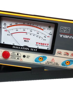 南京天宇TY6017 500V TY6018 1000V电工船用绝缘电阻表指针兆欧表
