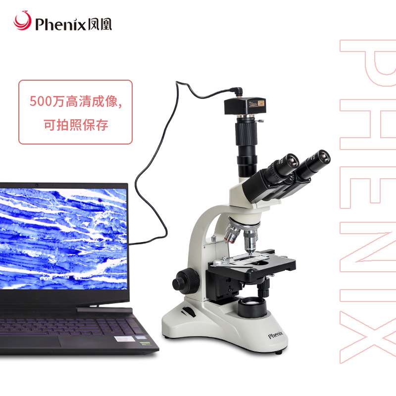 凤凰三目生物显微镜PH50-3A43L-A光学1600高倍高清科学渔牧养殖
