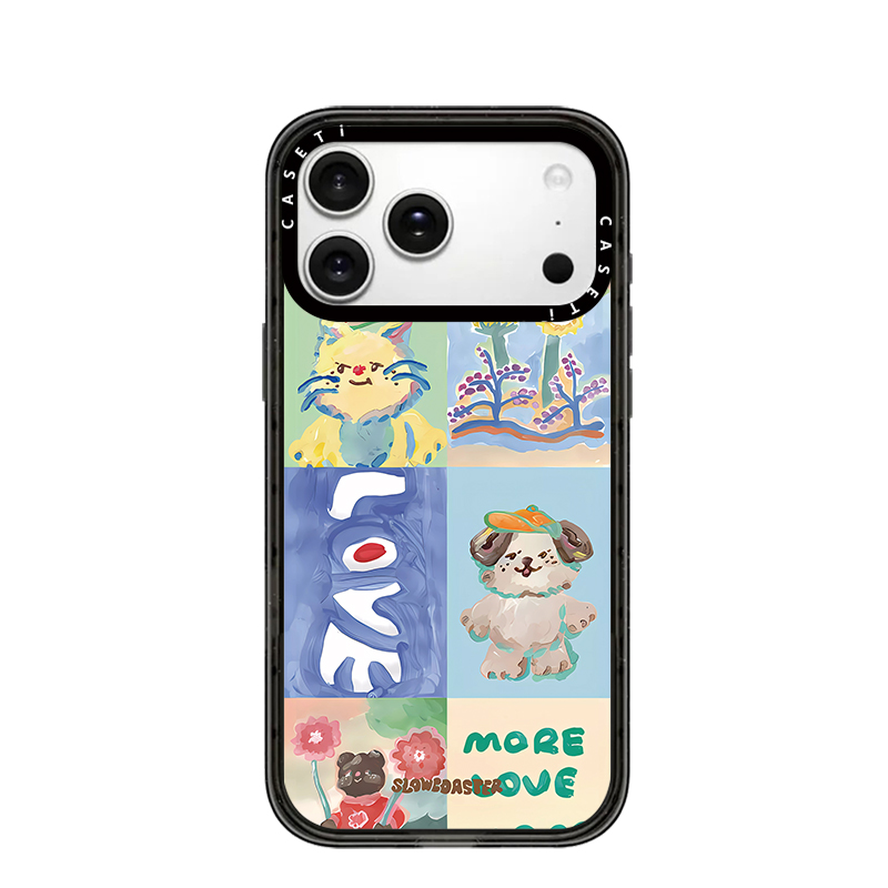 CASE可爱涂鸦拼图猫狗玩偶C家适用iPhone苹果17promax手机壳16/Air潮14/13明星同款15plus磁吸12华强北代购