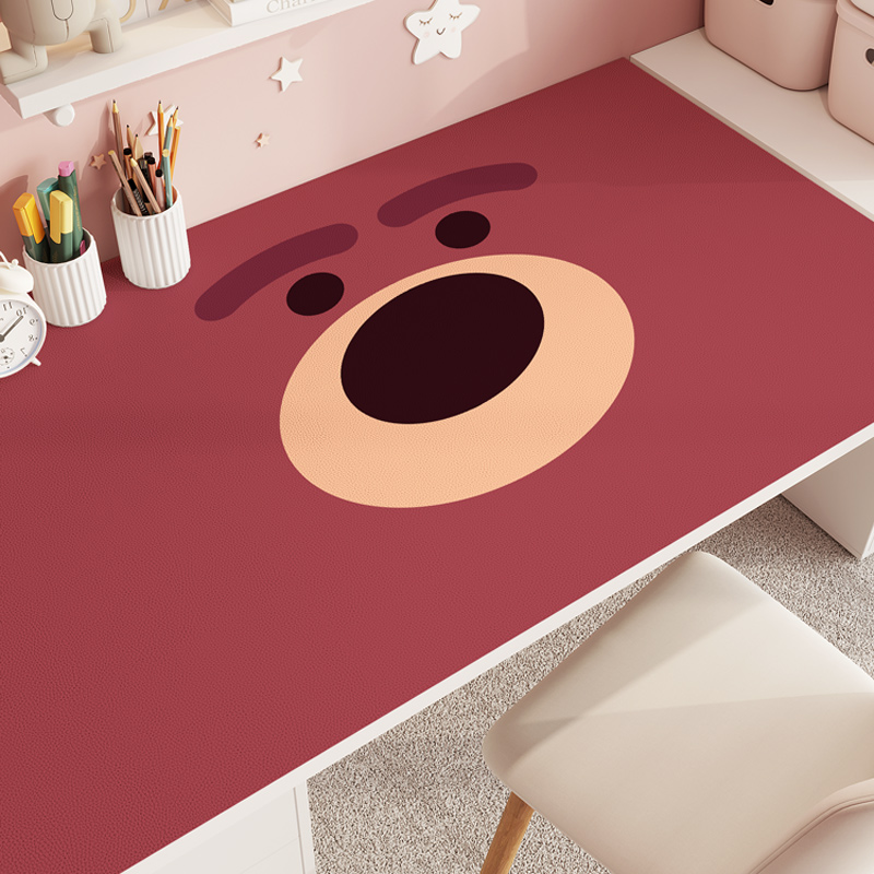 卡通动物书桌布草莓熊大学生宿舍寝室学习桌桌垫免洗网红梳妆台垫