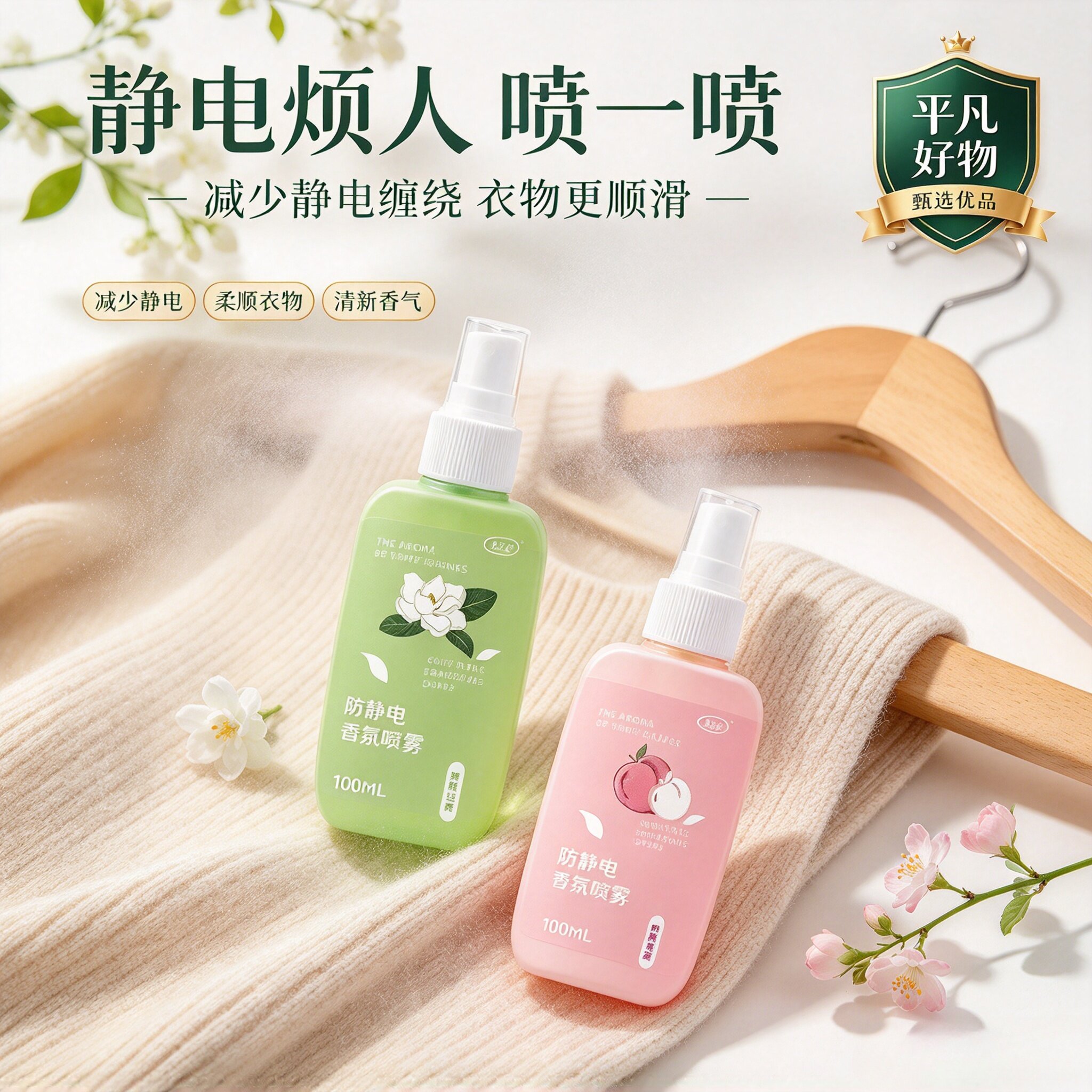 【防静电喷雾】衣物去异味香氛持久留香毛衣柔顺去静电喷雾JL