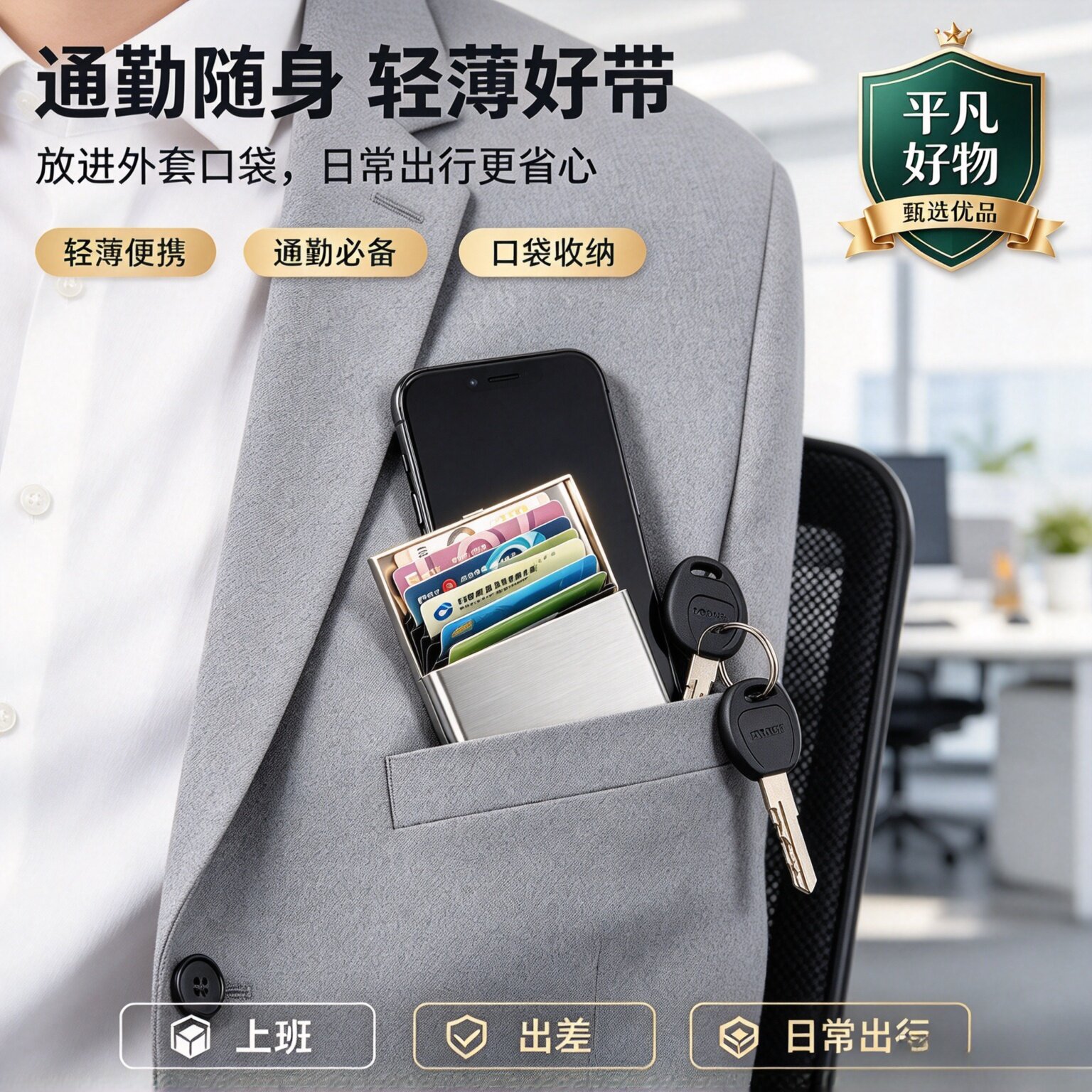 【防盗刷金属卡包】通用不锈钢卡包防消磁卡盒文教文化用品名片JL