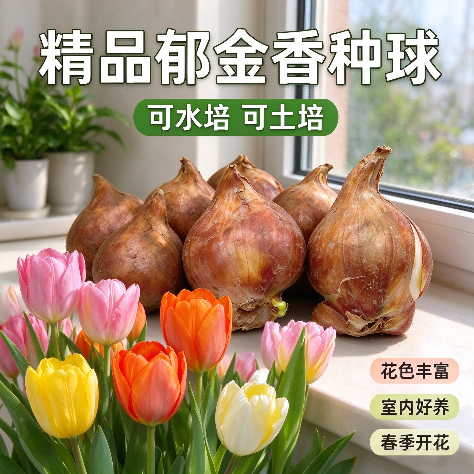 【郁金香种球】水培郁金香种球土培室内外阳台小院种植花卉种球yz