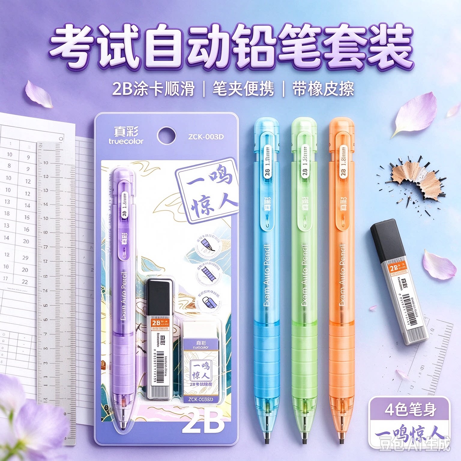【考试专用】2B铅笔考试涂卡笔中高考金榜题名学生考试文具套装yz