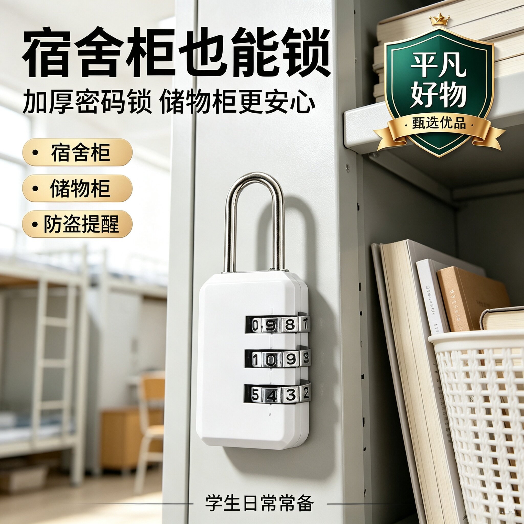 【开学好物】密码锁学生宿舍专用储物柜锁卧室锁新型挂锁柜子锁JL