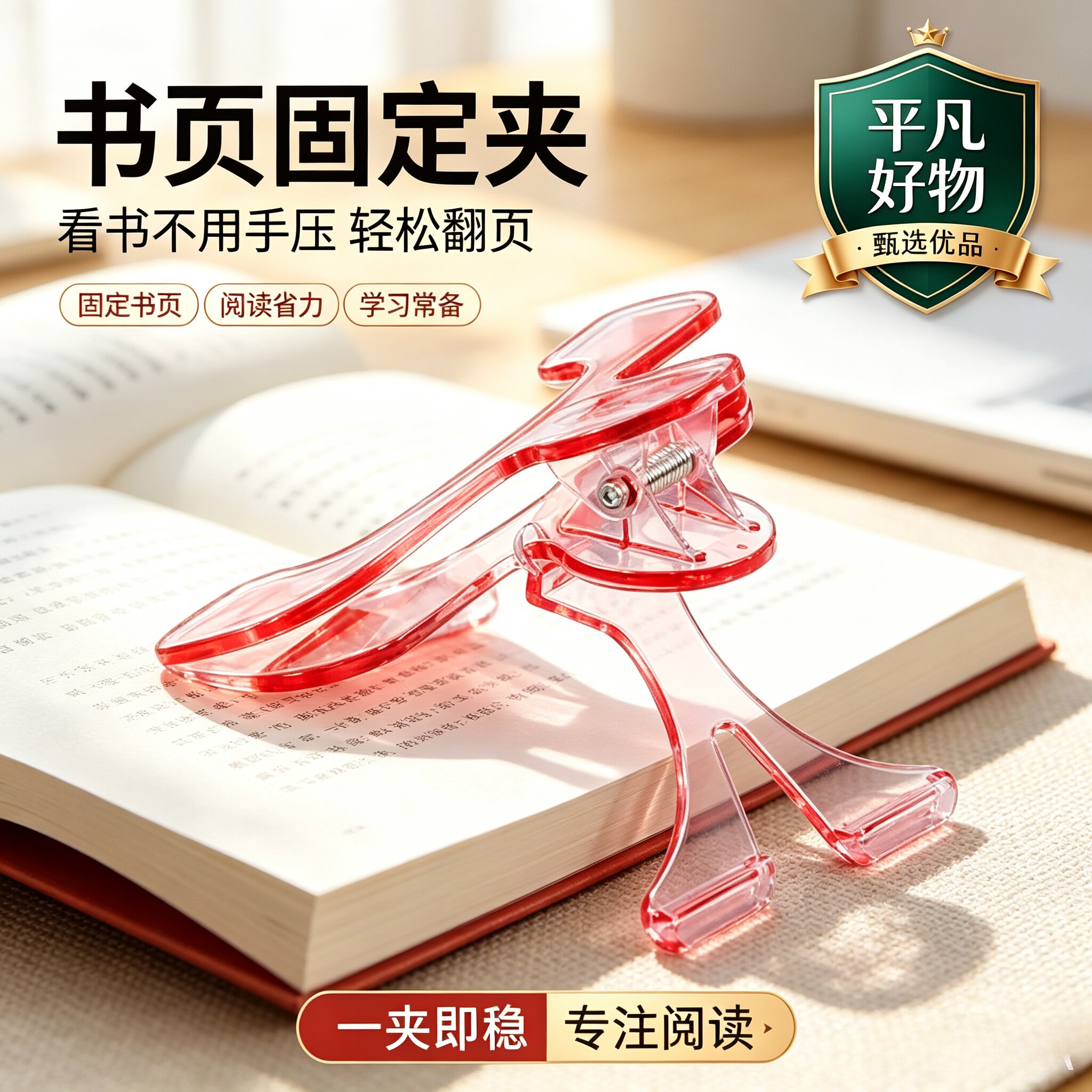 【老师推荐】书夹防书翻页透明感实用小孩子书夹固定器防近视JL
