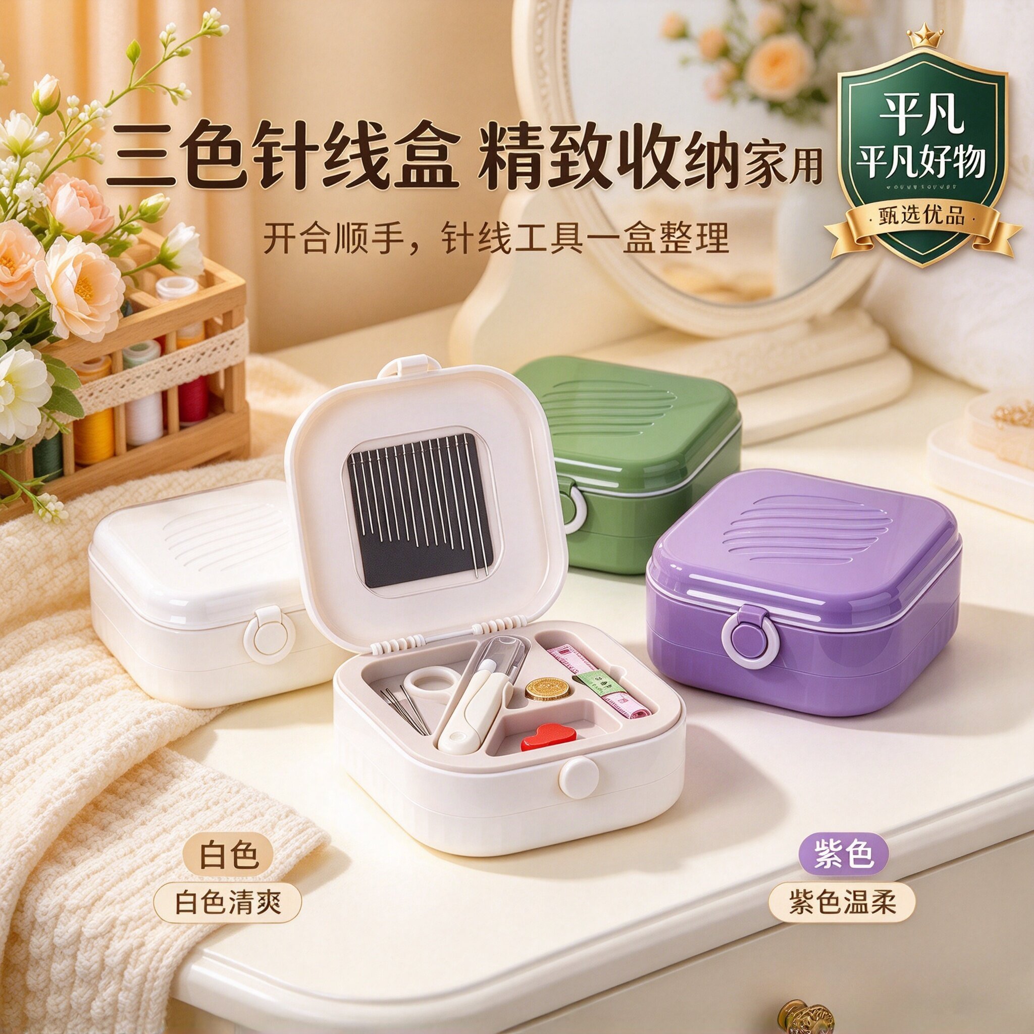 【40件套】磁吸针线套盒针线缝补手缝线工具家用便携针线盒JL