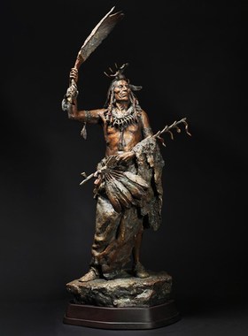 园林景观铸铜人物雕塑户外欧洲酋长人物塑像城市大型装饰法师摆件