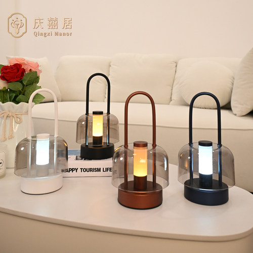 庆囍居·奶油风手提烛台台灯