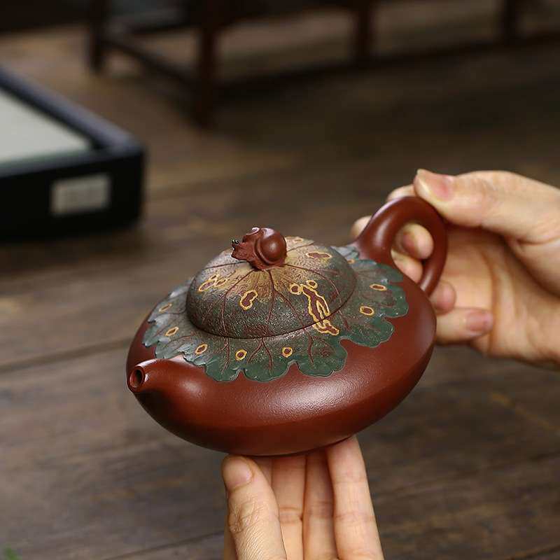 蜗牛合欢紫砂壶 家用茶具原矿手工茶壶漫步人生壶厂家一件代发