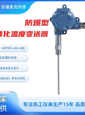 机电一体化本安防爆铂电阻WZPKB-246-688 24VDC 4~20mA+HART协议