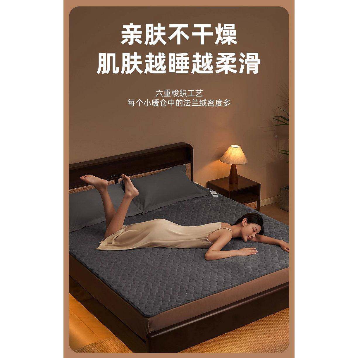 德国电热单毯双人双控可调温开关新620款法人水洗家用兰绒电热毯
