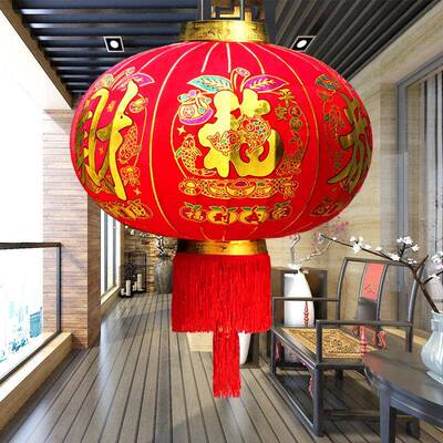 新笼年灯笼插电大龙年新款春节客厅灯一对年HYI农村门口阳台过装