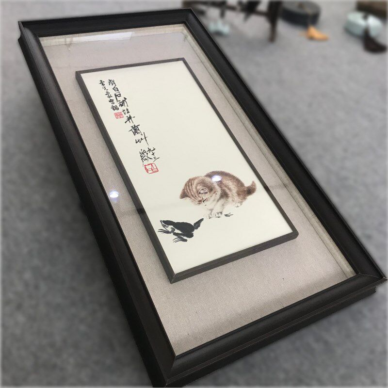 实木框中框画框相框定制内凸框立体装裱框M字画装裱高级感挂墙装