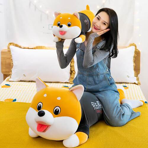 玩柴犬狗仔狗公毛绒玩具大抱枕女床上睡觉夹7R91dqZ腿布娃超软偶
